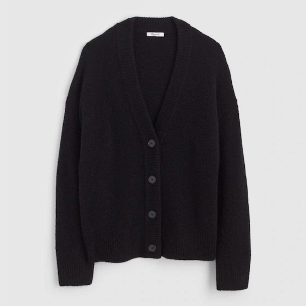 Madewell V-Neck Drop-Shoulder Cardigan Black Large